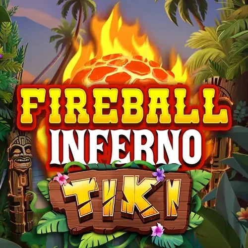 Fireball Inferno Tiki slot logo by NetEnt at LiraSpin Casino